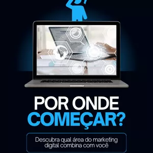 Imagem de capa para o Ebook E-book 'Por Onde Começar?': Encontre Seu Caminho no Marketing Digital