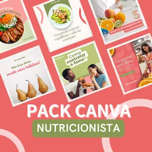 Imagem de capa para o Curso online Pack Canva Nutrição e Emagrecimento - BASIC