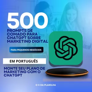 Imagem de capa para o Curso online 500 prompts de comando para ChatGpt - Marketing para Empresas