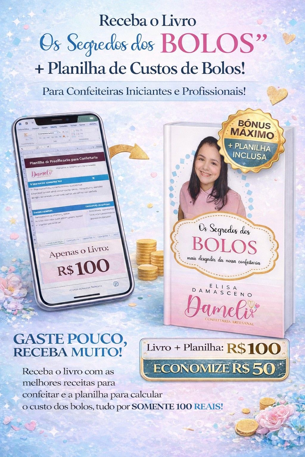 Os segredos dos Bolos + planilha de precificação + Figurinhas para divulgação>