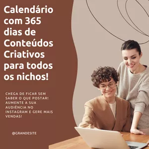 Imagem de capa para o Ebook 365 dias de Conteúdos Criativos para você aumentar sua audiência e vender mais!