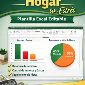 Imagen de portada para Ebook Finanzas del Hogar sin Estrés – Plantilla Excel Editable