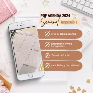 Imagen de portada para Ebook PDF AGENDA SEMANAL 2024 imprimible
