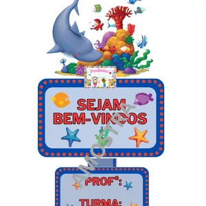 Imagem de capa para o Curso online *Plaquinhas para porta tema Fundo do Mar*   