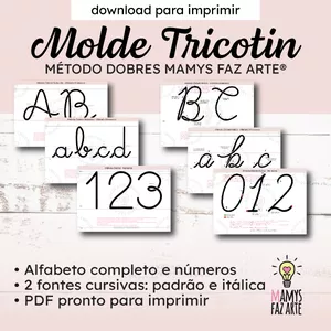Imagem de capa para o Curso online Alfabeto Maiúsculo e Minúsculo para Tricotin - Método Dobres Mamys Faz Arte®