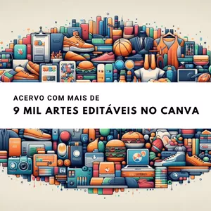 Imagem de capa para o Curso online PACK COM MAIS DE 9 MIL ARTES EDITÁVEIS NO CANVA 