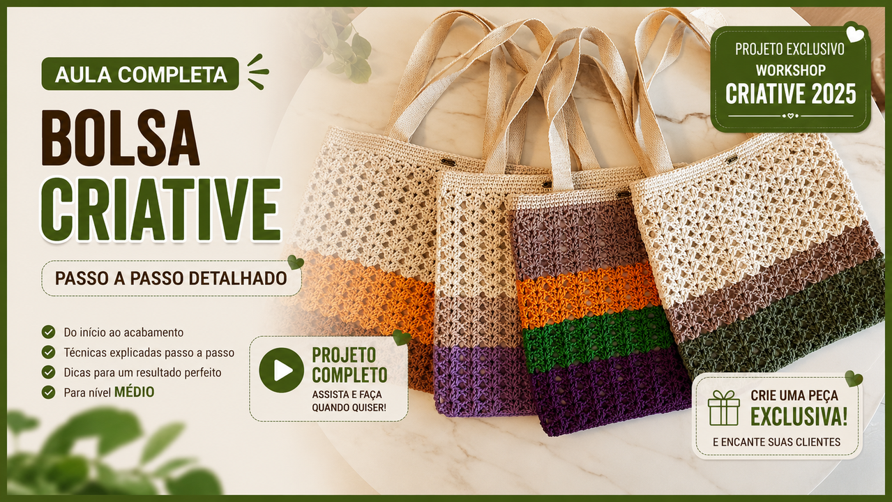 Curso Bolsa Criative em crochê