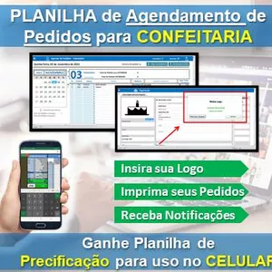 Planilha de Agendamento de Pedidos + Precificação para Confeitaria
