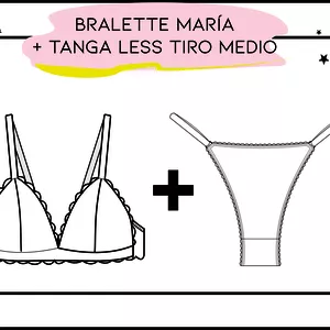 Imagen de portada para Ebook Molderia imprimible Bralette María + Tanga less tiro medio