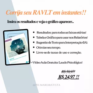 Imagem de capa para o Ebook Tabela Correção RAVLT