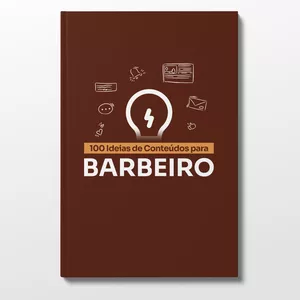 Imagem de capa para o Ebook Guia com 100 Ideias de Conteúdos para Barbeiro