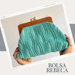 Curso Bolsa Rebeca - Curso de Crochê (Fecho tubular + Fecho madeira)