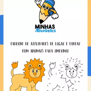 Imagem de capa para o Ebook Caderno de Atividades de Ligar e Pintar com Animais