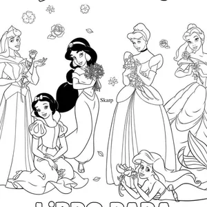 Imagen de portada para Ebook Libro para Colorear de Princesas – 25 Dibujos Exclusivos