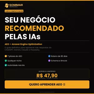 Imagem do curso Guia Prático para fazer o seu negócio ser indicado pelas IAs (ChatGpt, Gemini, Perplexity, Claude, etc)
