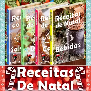 Imagem de capa para o Ebook Receitas de Natal (Coleção 4 E-Books) - Salgados, Doces, Carnes e Bebidas  