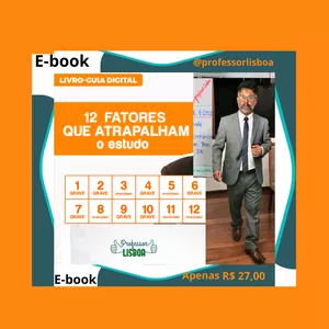Imagem de capa para o Ebook Livro-Guia Digital 12 FATORES QUE ATRAPALHAM O ESTUDO