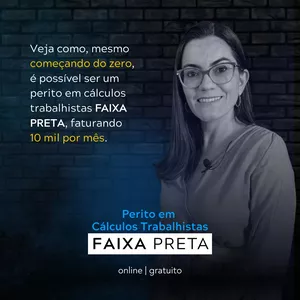 Imagem de capa para o Curso online Perito em Cálculos Trabalhistas FAIXA PRETA  3.0