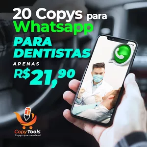 Imagem de capa para o Ebook 20 Copys de whatsapp para Dentistas