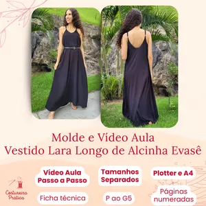Imagem do curso [Molde e Vídeo Aula] Vestido Lara Longo de Alcinha Evasê