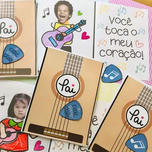 Imagem de capa para o Curso online Cartão violão + Template CANVA / Dia dos Pais