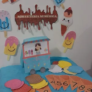Imagem de capa para o Ebook Recurso Pedagógico- Sorveteria numérica. 