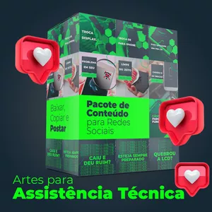Imagem de capa para o Curso online Pack Editável Canva 200 Artes para Assistência Técnica de Celulares + Sugestões de Legenda