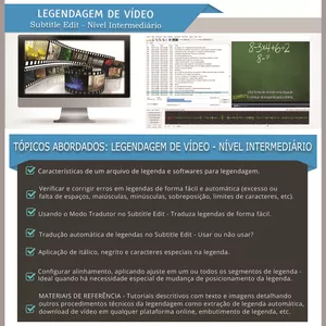Imagem de capa para o Ebook Legendagem de Vídeo - Nível Intermediário