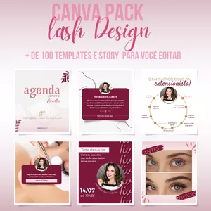 Imagem de capa para o Ebook PACK CANVA LASH DESIGNER
