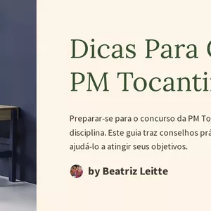 Imagem de capa para o Ebook Dicas para concurso PM Tocantins