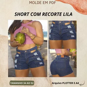 Imagem de capa para o Curso online MOLDE SHORT COM RECORTE LILA 
