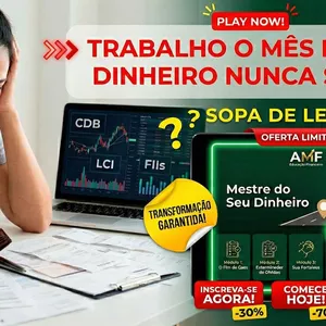 Imagem do curso Mestre do Dinheiro: O passo a passo para sobrar dinheiro todo mês e começar a investir, mesmo começando do zero.
