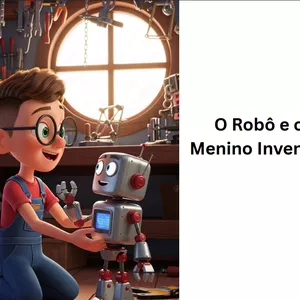 Imagem de capa para o Ebook O Robô e o Menino Inventor