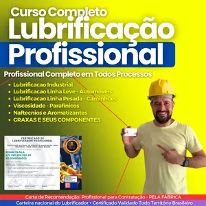 Imagem do curso Curso Completo de Lubrificação Industrial + Linha Leve e Pesada (Vídeo aulas e Apostilas)