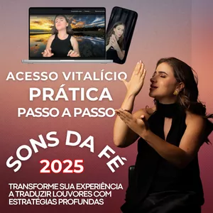 Imagem de capa para o Curso online Sons da fé em Libras 2025 