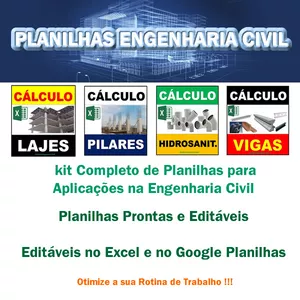 Imagem de capa para o Ebook planilhas para engenharia - planilhas prontas e editável.