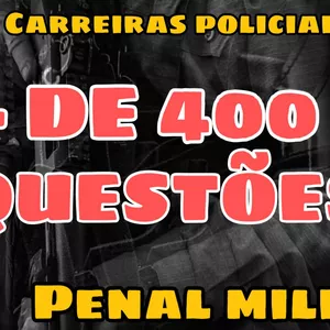 Imagem de capa para o Ebook +400 QUESTÕES-DIREITO PENAL MILITAR