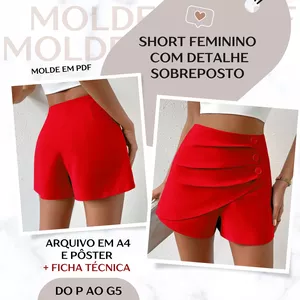 Imagem de capa para o Ebook Short Feminino com Detalhe Sobreposto - Molde em PDF