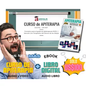 Imagen de portada para Curso online Curso de Apiterapia OnNet + Libro Digital "Apiterapia Biomedicina 100% Natural" + el Audio Libro en tres idiomas:  En Español - Inglés - Portugués