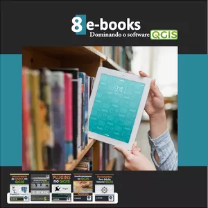 Imagem de capa para o Ebook 8 e-books práticos para utilização do QGIS