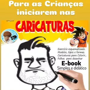 Imagem de capa para o Ebook Caricaturas Kids para iniciantes - Só R$ 19,90