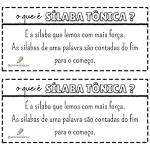 Imagem de capa para o Ebook Atividade - Sílaba Tônica