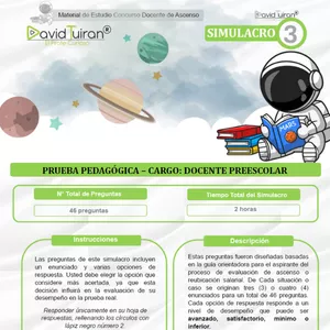Imagen de portada para Ebook Simulacro #3: Prueba Pedagógica Preescolar (Ascenso) - David Tuirán