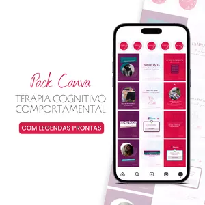 Imagem de capa para o Curso online Pack Canva Terapia Cognitivo Comportamental 