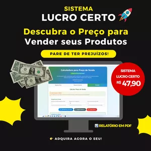 Imagem de capa para o Curso online Sistema Lucro Certo - Descubra o preço de Venda Ideal