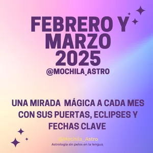 Imagen de portada para Curso online Febrero y Marzo Cósmicos 2025 ✨. Predicciones, fechas clave, puertas que se abren, eclipses y otros delirios astrológicos. 
