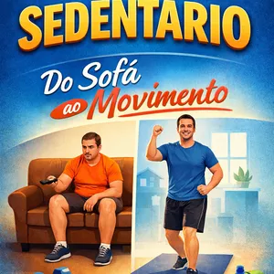 Imagem de capa para o Ebook Guia do Sedentário: do sofá ao movimento 