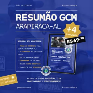 Imagem de capa para o Ebook Super-Resumão GCM Arapiraca EBN Cursos