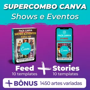 Imagem principal do produto Canva Supercombo Shows e Eventos Feed + Stories +Kits Bônus +1000 Artes