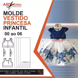 Imagen de portada para Ebook PATRON DE VESTIDO PRINCESA TALLAS DE (  1 A 6 AÑOS )